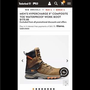 New Timberland Pro Hypercharge 8” composite safety toe / waterproof